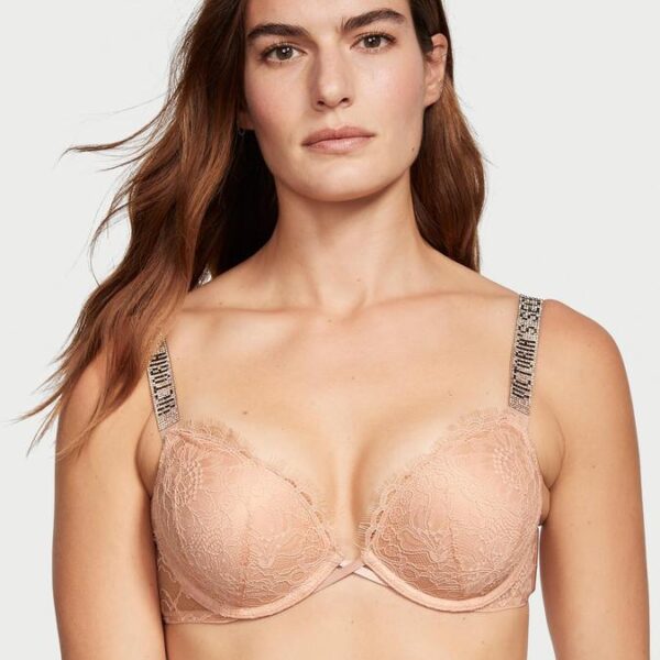 Victoria’s Secret Bombshell Add-2-Cups Lace Shine Strap Push-Up Bra