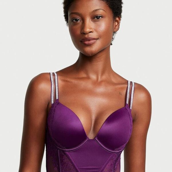 Victoria’s Secret Double Shine Strap Lace Push-Up Corset Top