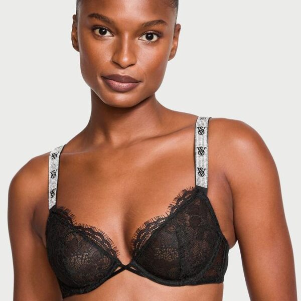 Victoria’s Secret Shine Strap Unlined Low-Cut Lace Demi Bra