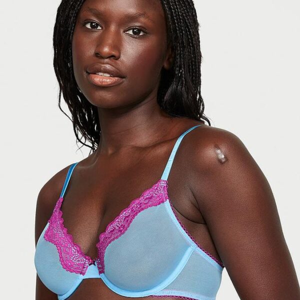 Victoria’s Secret Fun & Flirty Lace-Trim Unlined Demi Bra