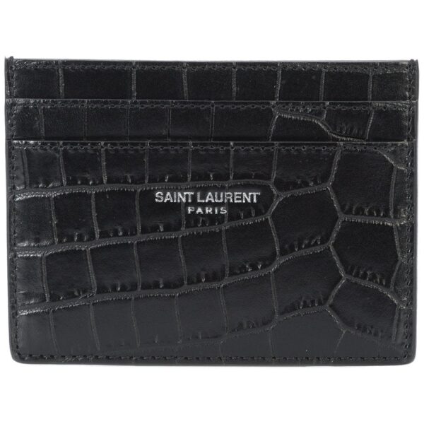 Saint Laurent crocodile-embossed leather cardholder