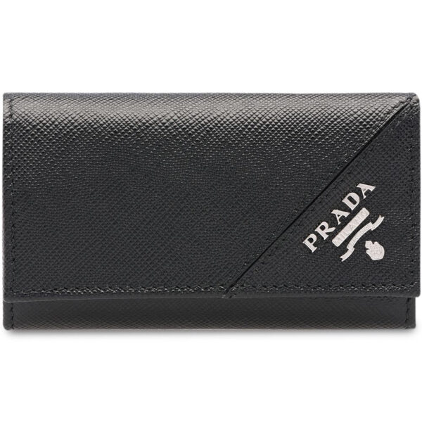 Prada leather keychain wallet