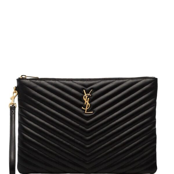 Saint Laurent  quilted monogram clutch bag