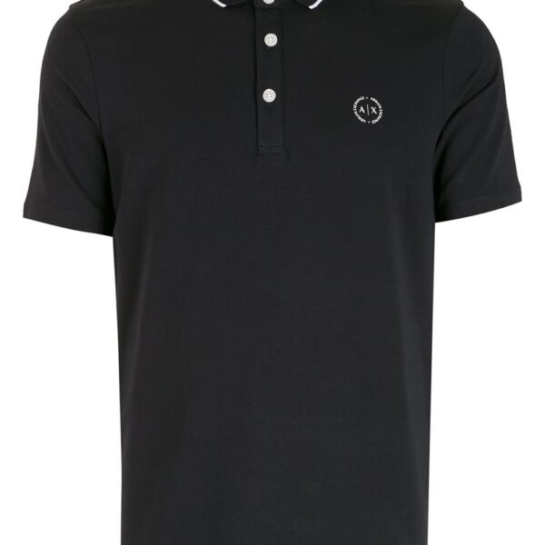 Armani Exchange logo-print polo shirt