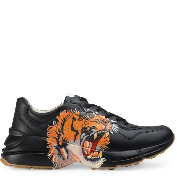Gucci Rhyton leather sneaker with tiger