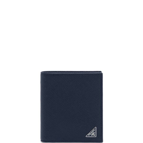Prada logo plaque bi-fold wallet
