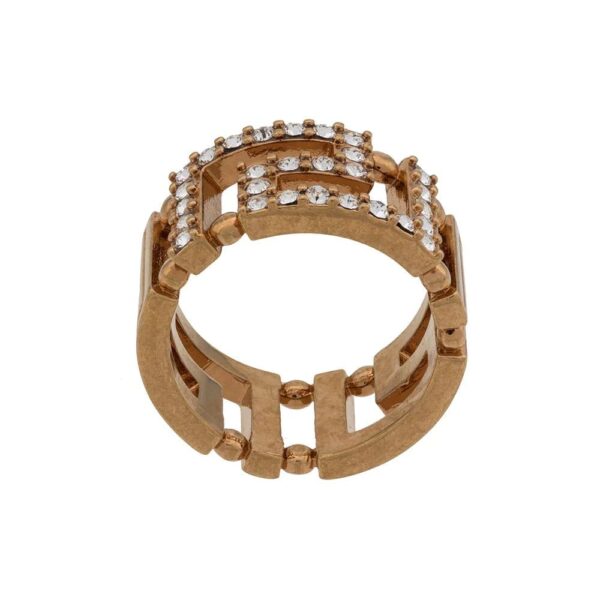 Versace  crystal Greek Key ring