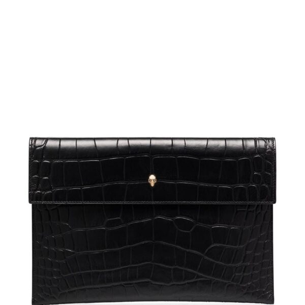Alexander McQueen croc effect envelope clutch bag