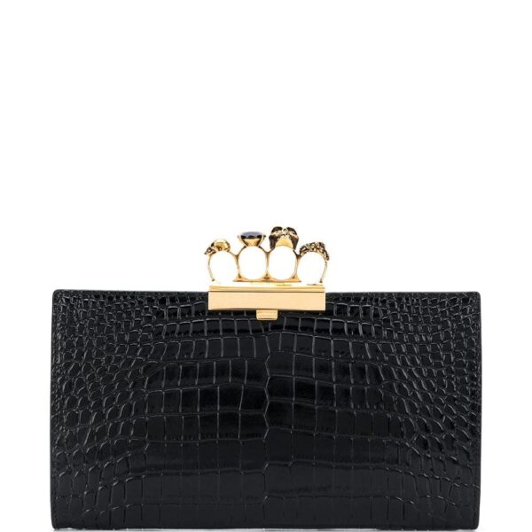 Alexander McQueen Four Ring embossed clutch bag