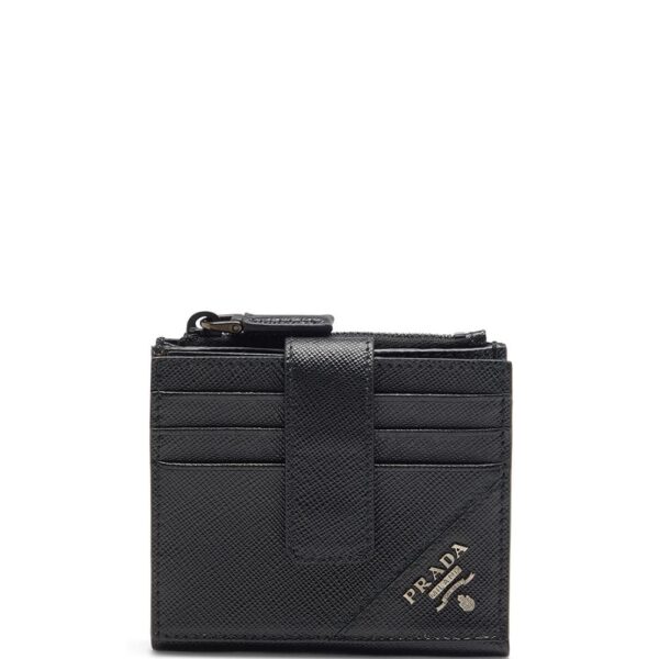 Prada logo-lettering Saffiano wallet