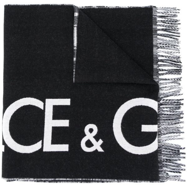 Dolce & Gabbana  reversible logo cashmere-wool blend scarf with check print