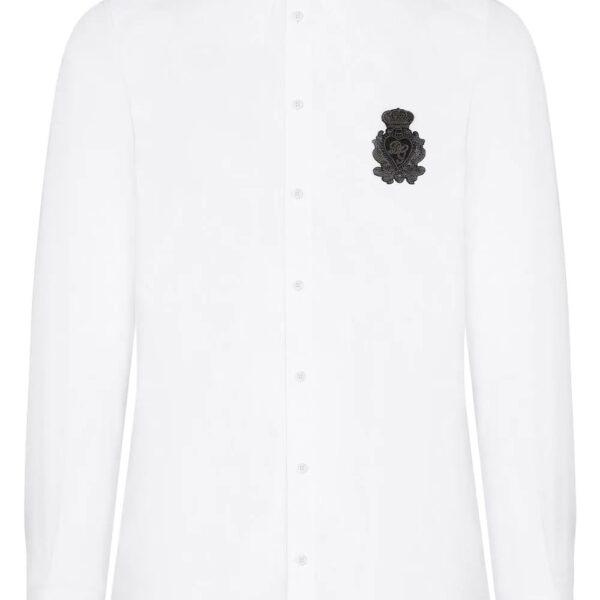 Dolce & Gabbana  appliqué cotton-poplin shirt
