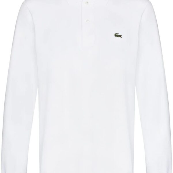 Lacoste logo-patch long-sleeve polo shirt