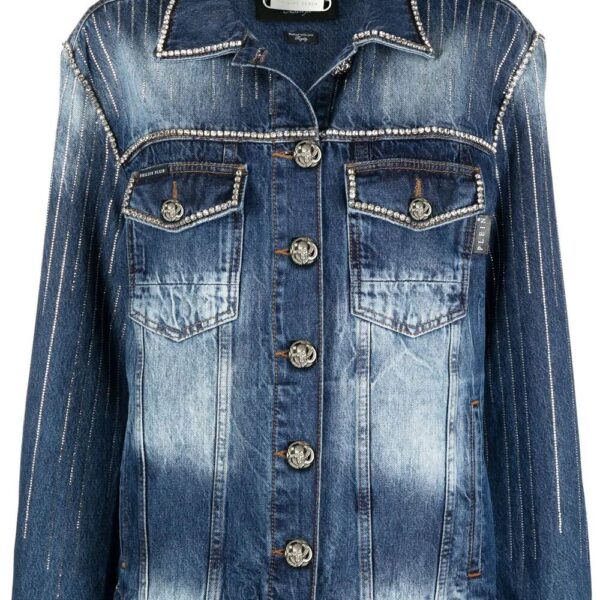 Philipp Plein  crystal-embellished denim jacket