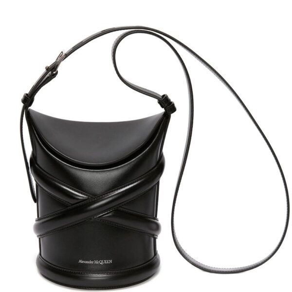 Alexander McQueen black the curve small leather cross body bag