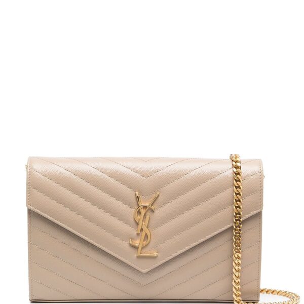 Saint Laurent  monogram-plaque quilted shoulder bag