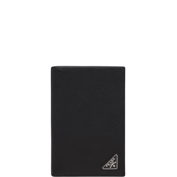 Prada Saffiano triangle logo passport cover
