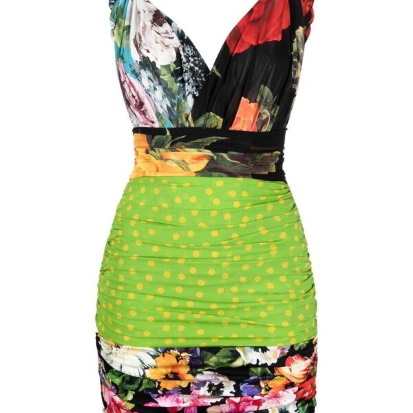 Dolce & Gabbana patchwork fitted mini dress