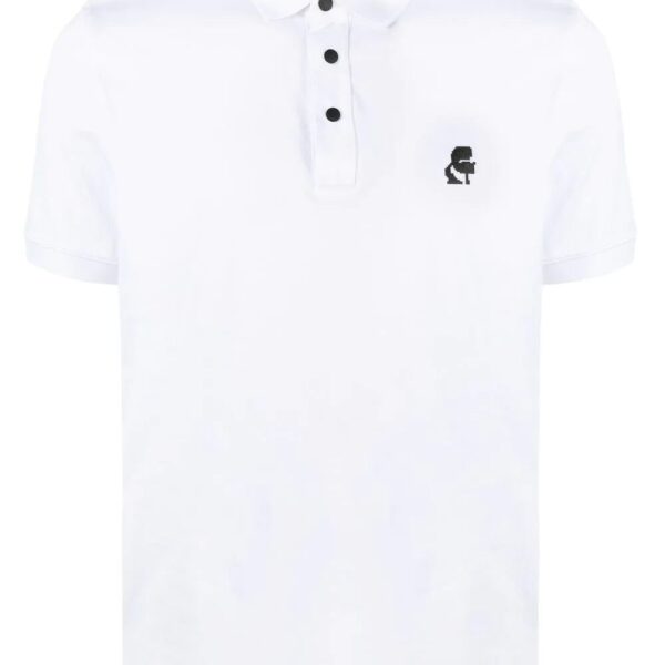 Karl Lagerfeld  logo-embroidered polo shirt