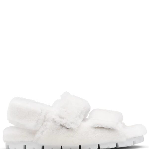 Prada  logo-patch textured sandals