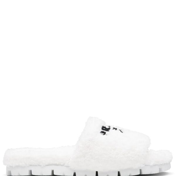 Prada  logo-embroidered slippers