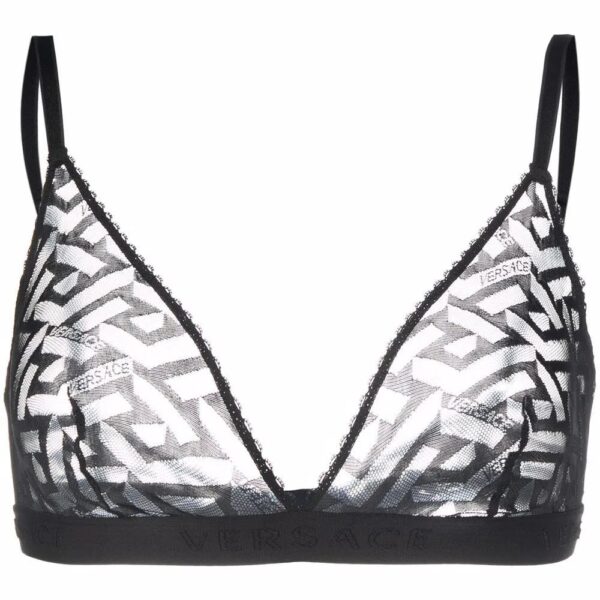 Versace  Greca Signature tulle bralette