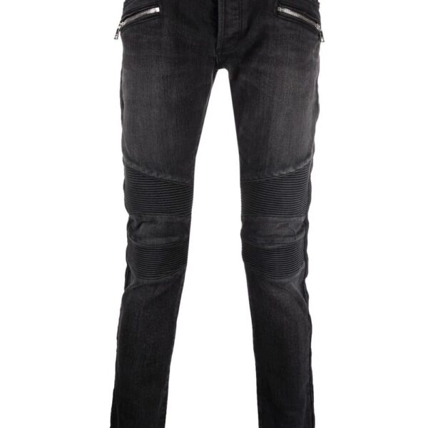 Balmain  ribbed panels slim-fit jeans