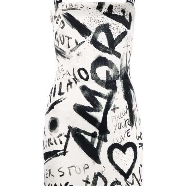 Dolce & Gabbana  DG graffiti print charmeuse minidress