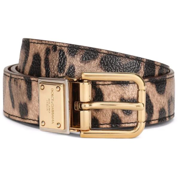 Dolce & Gabbana  leopard-print logo plaque belt