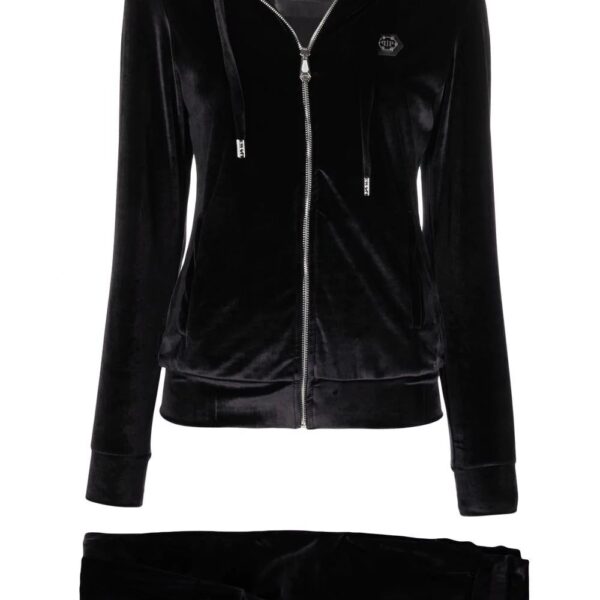 Philipp Plein  logo-embellished velvet tracksuit