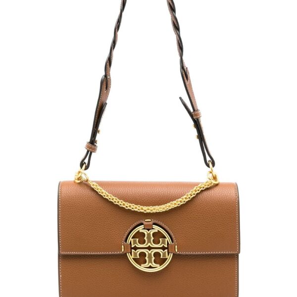 Tory Burch logo-plaque leather shoulder bag