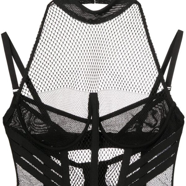 Dion Lee  net-lace layered bra top