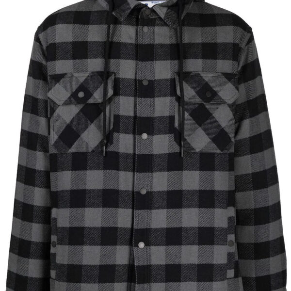 Off-white checked hooded shirt