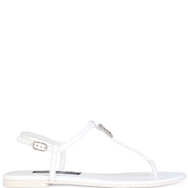 Dolce & Gabbana  DG flat leather sandals