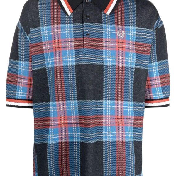Fred Perry  tartan oversized polo shirt