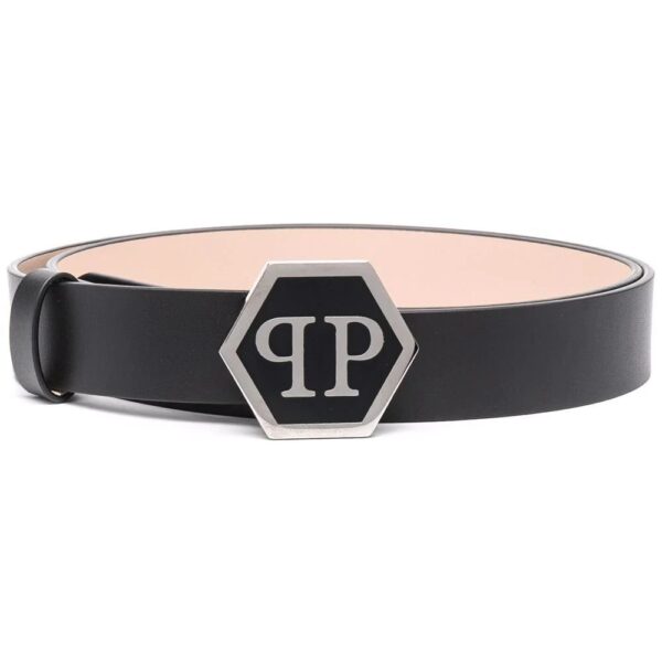 Philipp Plein  Hexagon leather belt