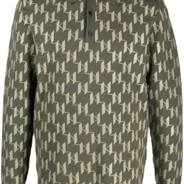 Karl Lagerfeld monogram knit polo shirt