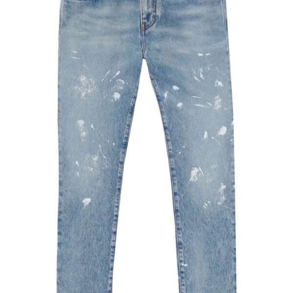 Off-White  Diag-stripe distressed jeans