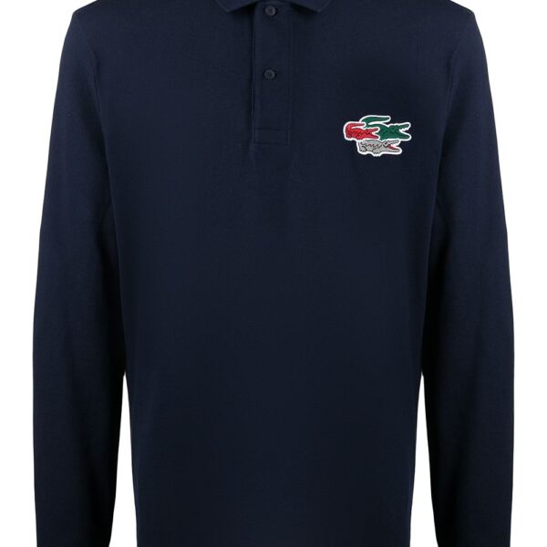 Lacoste logo-patch cotton polo shirt