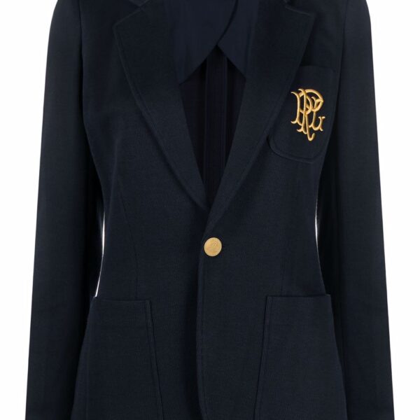 Polo Ralph Lauren  embroidered-monogram double-knit blazer