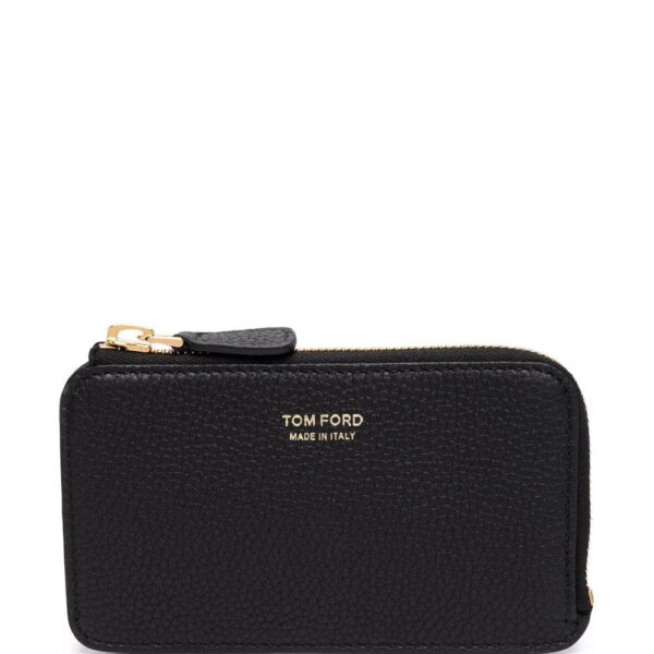 TOM FORD  logo-print pebbled wallet
