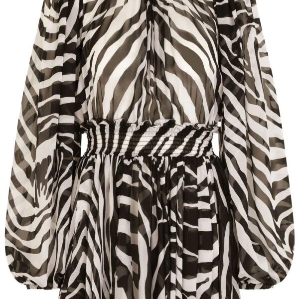 Dolce & Gabbana  zebra-print puff-sleeve mini dress