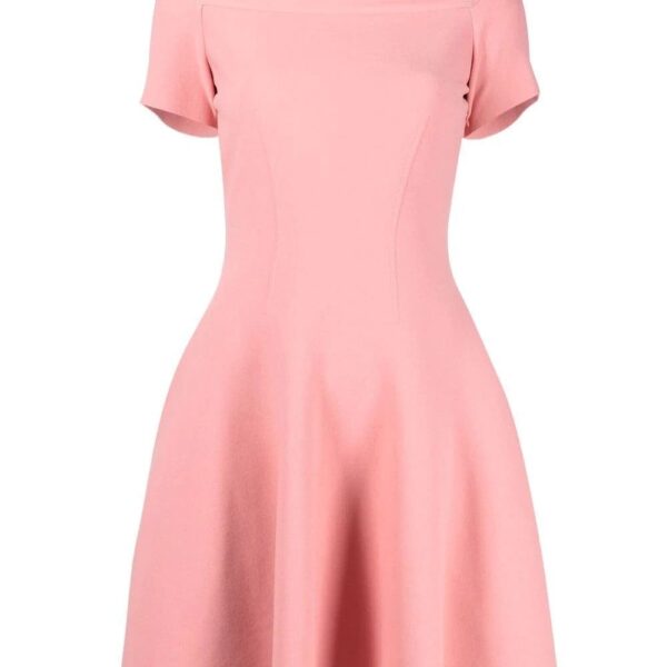 Alexander McQueen  pleated neckline flared dress