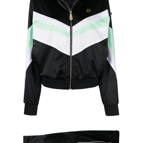 Philipp Plein  logo-embroidered striped tracksuit set