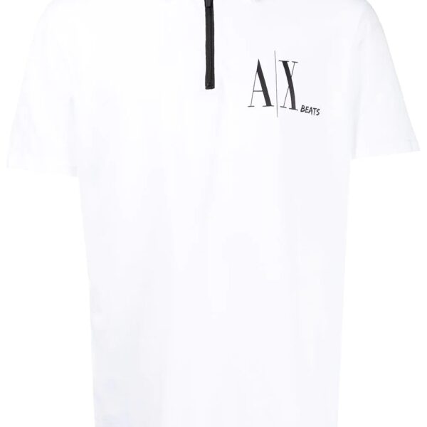 Armani Exchange logo-print zip-up polo shirt