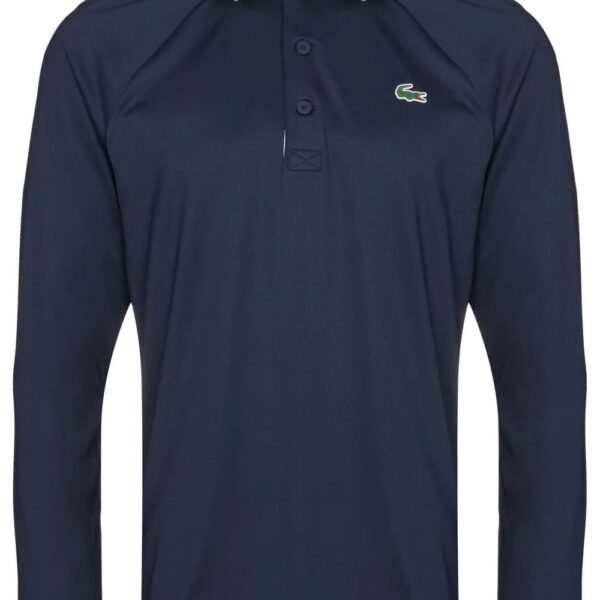 Lacoste logo-patch long-sleeve polo shirt