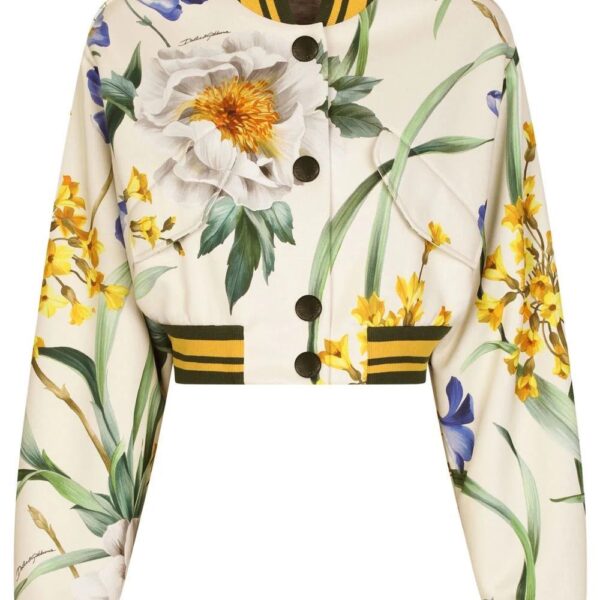 Dolce & Gabbana  floral-print jersey bomber jacket
