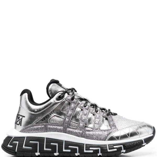 Versace logo-print shimmer sneakers