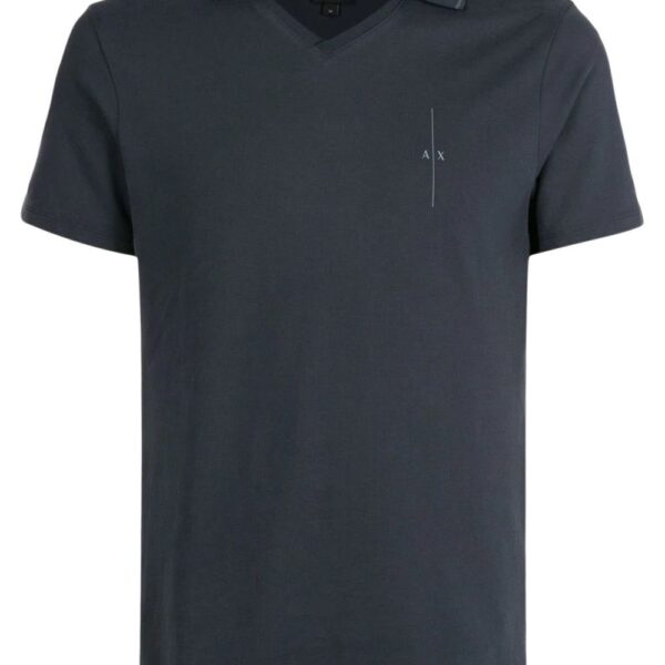 Armani Exchange logo print polo shirt.