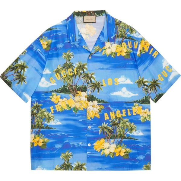 Gucci  palm tree-print bowling shirt